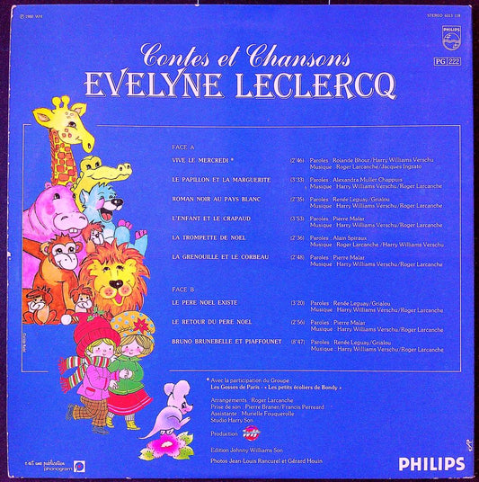 Disque vinyle 33t Contes et Chansons Evelyne Leclercq Dédicacé