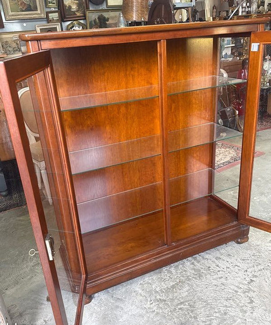 Vitrine marron – Style classique – Rangement – Bois et verre