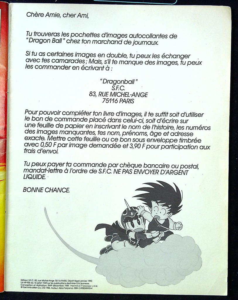 Livre album Dragon Ball Akira Toriyama Sfc Bandai