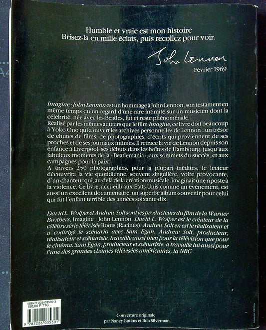 Livre Imagine John Lennon Andrew Solt Sam Egan