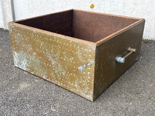 Boîte de rangement – Vintage – Boîtes de rangement – Laiton doré et bois