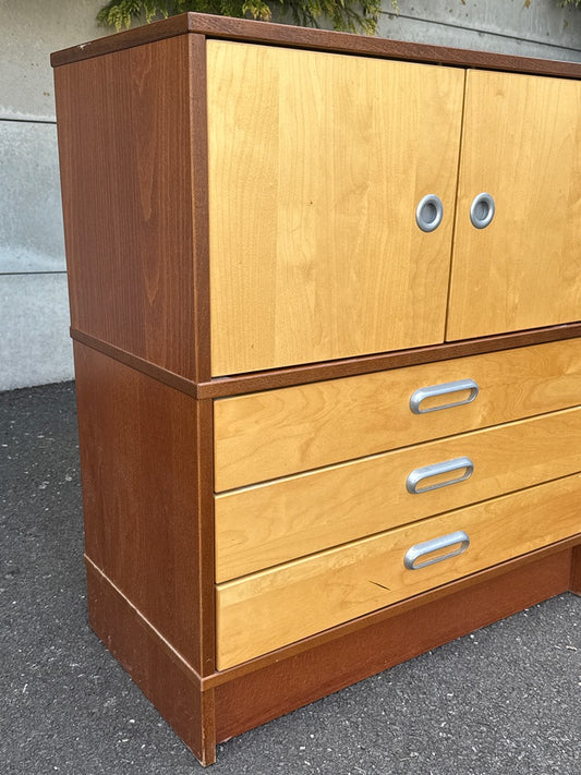 Meuble de rangement marron – Ikea Effektiv – Rangement – Caisson bois bicolore bureau
