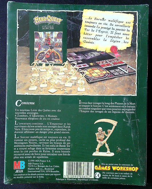 Heroquest Le Retour Du Sorcier 1990 Mb Games Workshop neuf sous blister d'origine factory sealed
