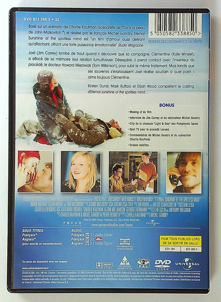 Dvd Eternal Sunshine of the Spotless Mind michel Gondry
