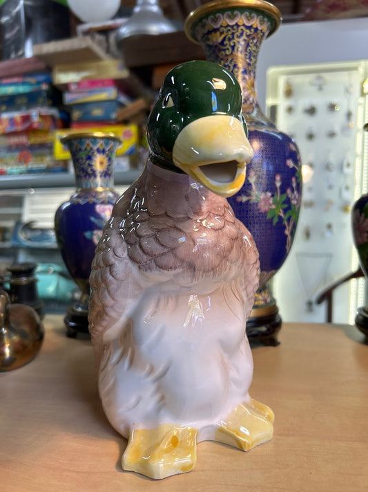 Carafe Barbotine Canard En Ceramique