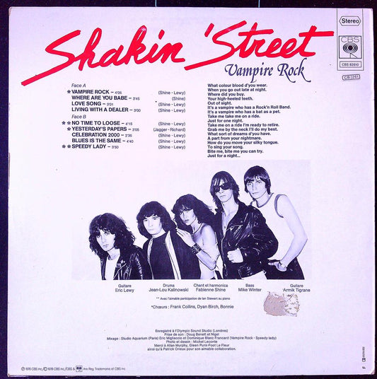 Disque vinyle Lp Shakin Street Vampire Rock Cbs