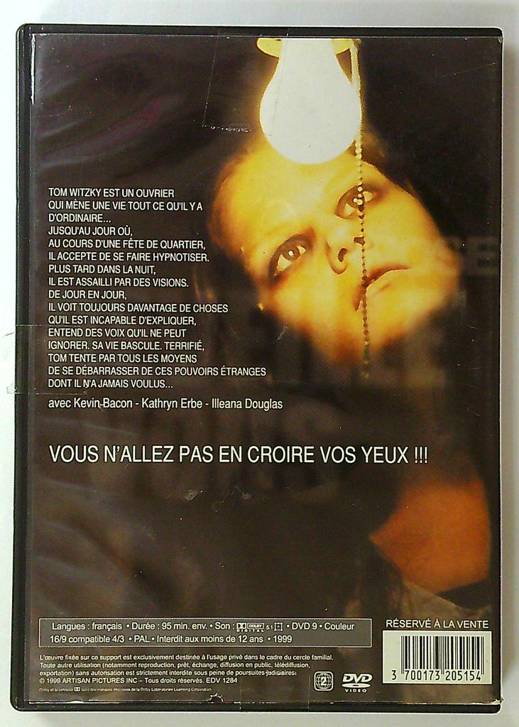dvd Hypnose avec Kevin Bacon - Film Thriller Fantastique