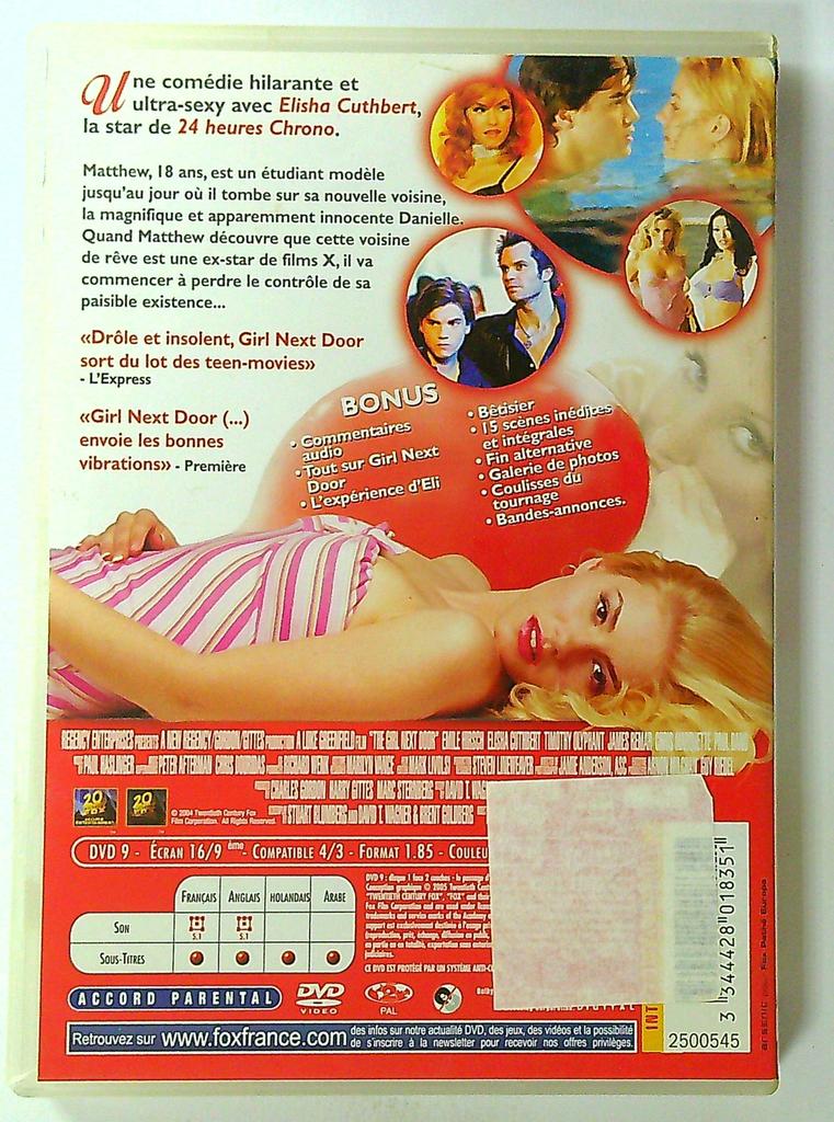 Dvd Film Girl Next Door Elisha Cuthbert Fox France