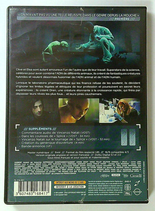 Dvd Splice Vincenzo Natali Adrien Brody Gaumont
