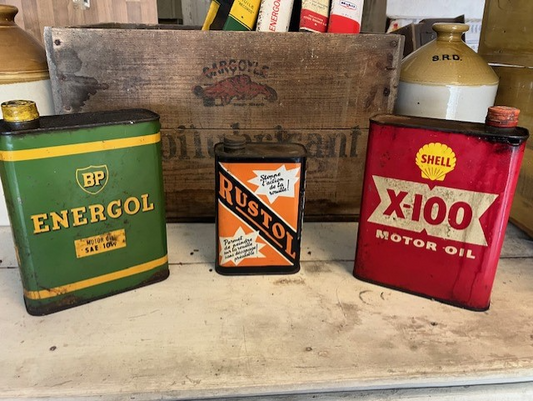 Bidon D'Huile Vintage, Marque Shell x-100