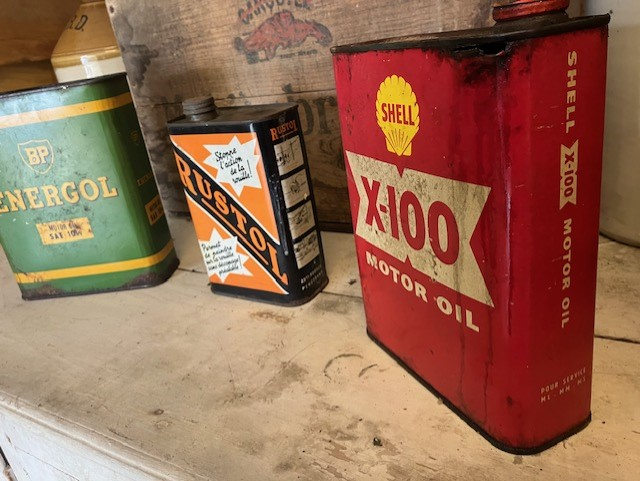 Bidon D'Huile Vintage, Marque Shell x-100