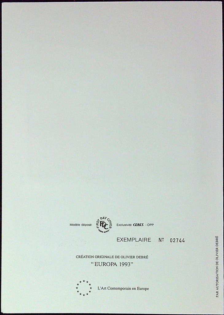 Olivier Debré Enveloppe Dépliant Timbre 1er jour Encart Fdc Yvert et Tellier