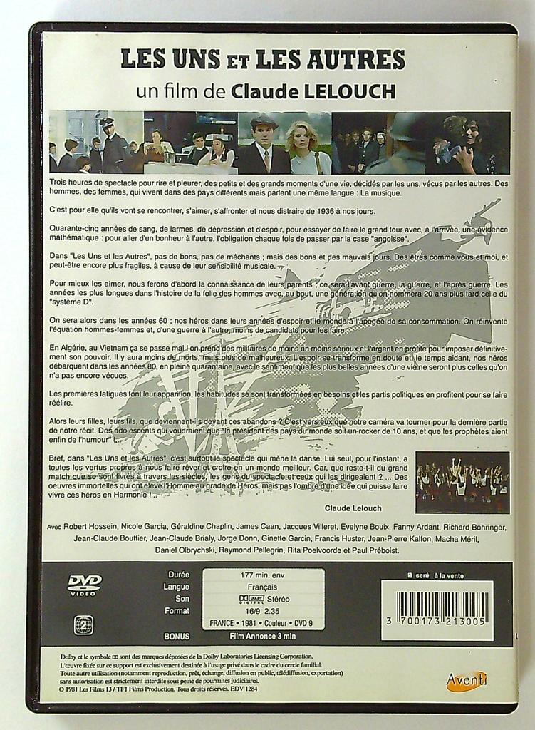 Dvd Les Uns et les Autres Claude Lelouch