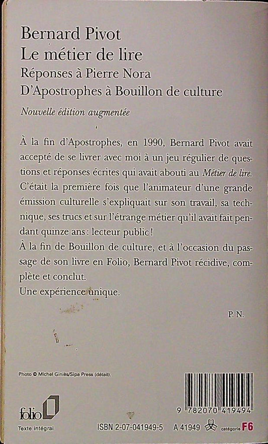 Livre - Folio - Non-fiction - Le Métier De Lire
