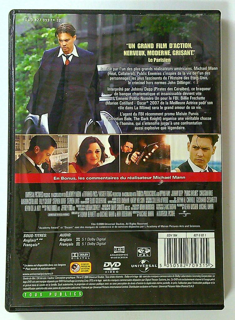 Dvd Public Enemies - Film Michael Mann Johnny Depp