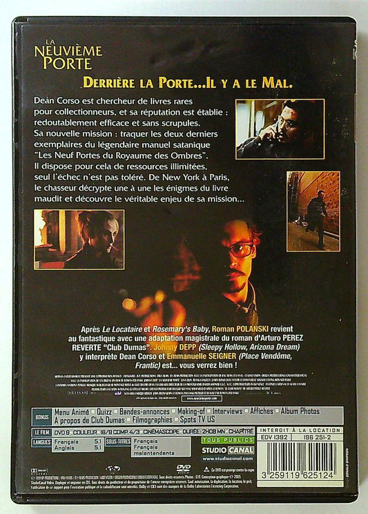 Dvd La Neuvième Porte Roman Polanski Johnny Depp