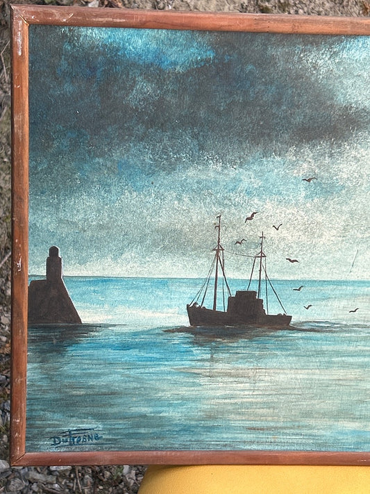 Tableau – Dufresne – Peinture – Marine et bateaux bleu