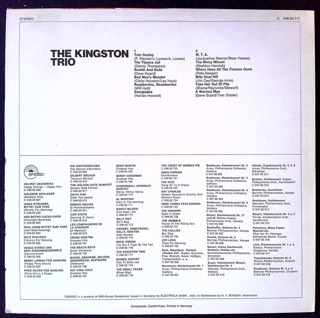 Vinyle Lp The Kingston Trio Emidisc Folk