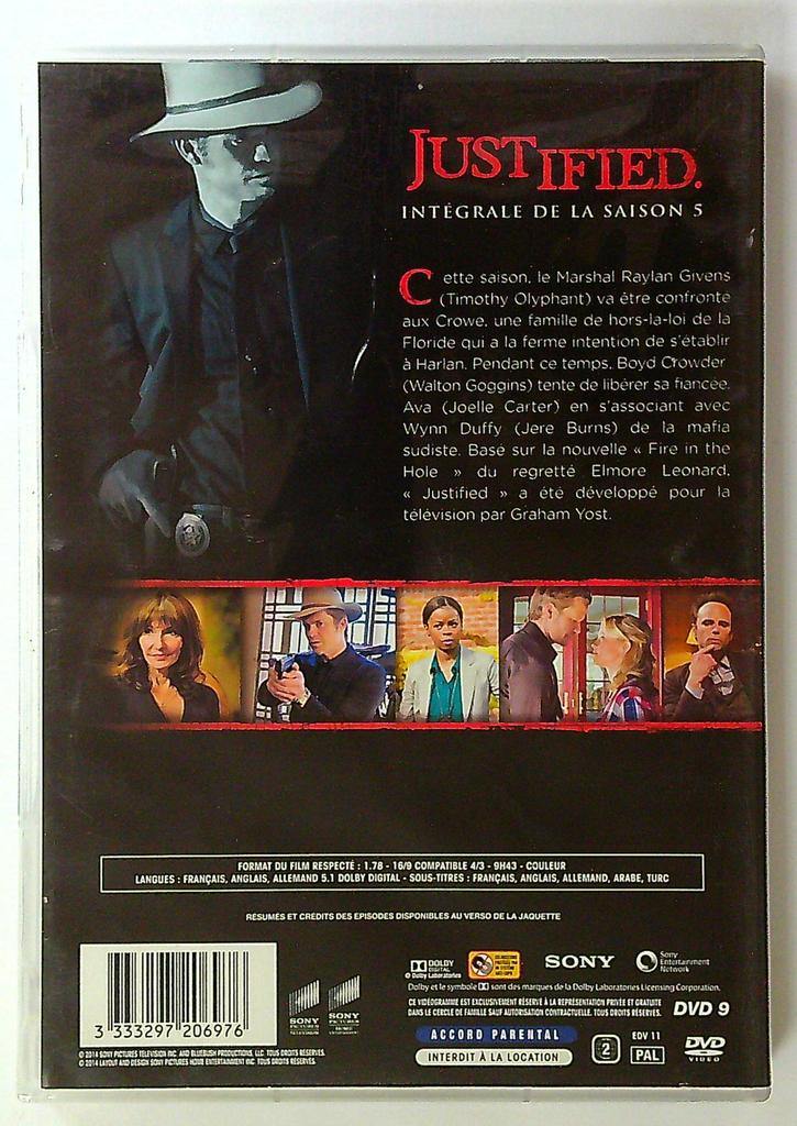 Dvd Justified Intégrale de la Saison 5 Sony