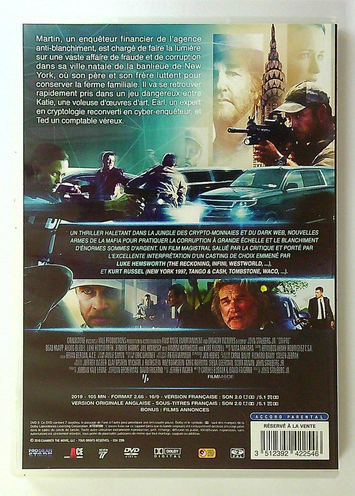Dvd Crypto Thriller, Kurt Russell, Luke Hemsworth