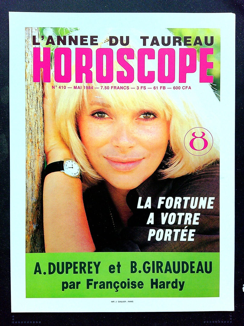 Affiche de Kiosque Plv Promo Magazine Horoscope n° 410 Mai 1984 Françoise Hardy