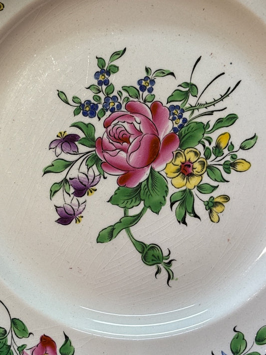Assiette creuse K&c Luneville decors floraux