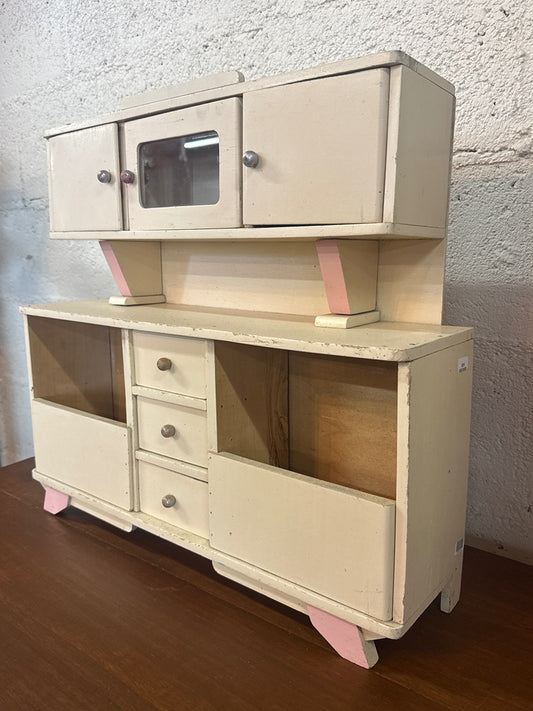 Dînette cuisine en bois vintage – Meuble jouet ancien