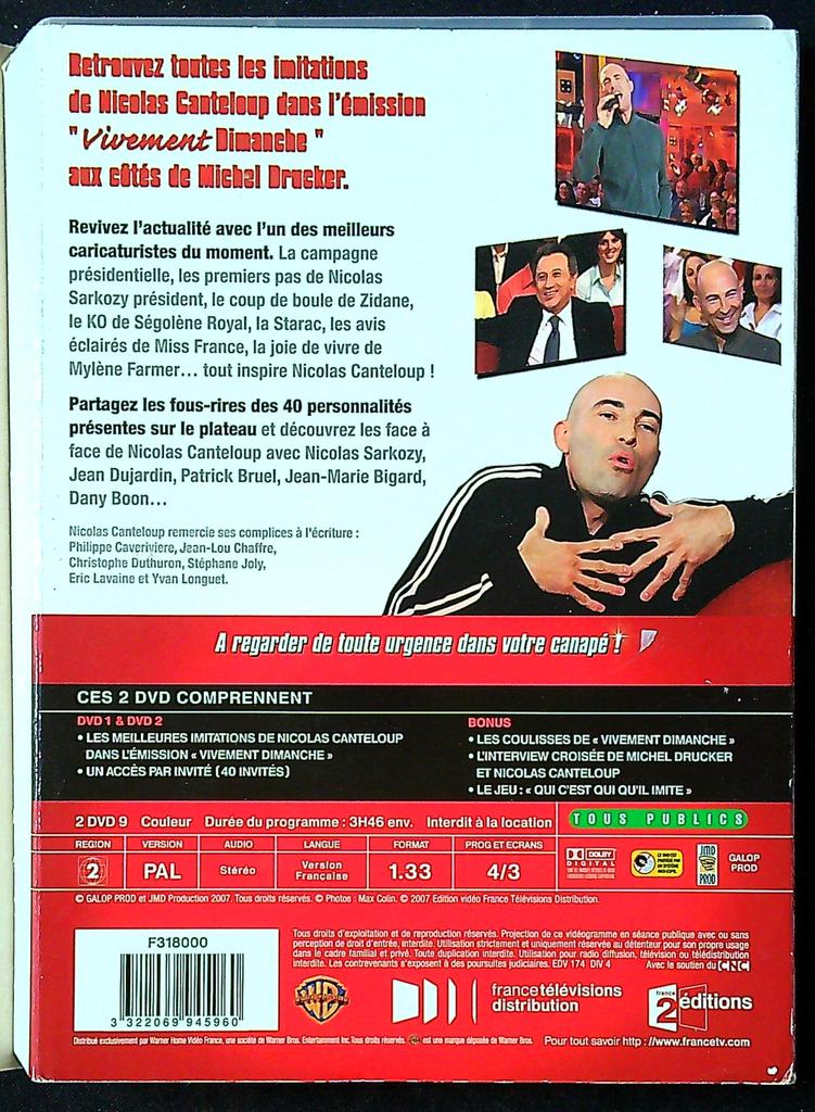 Dvd – Nicolas Canteloup – Humour – Vivement Dimanche