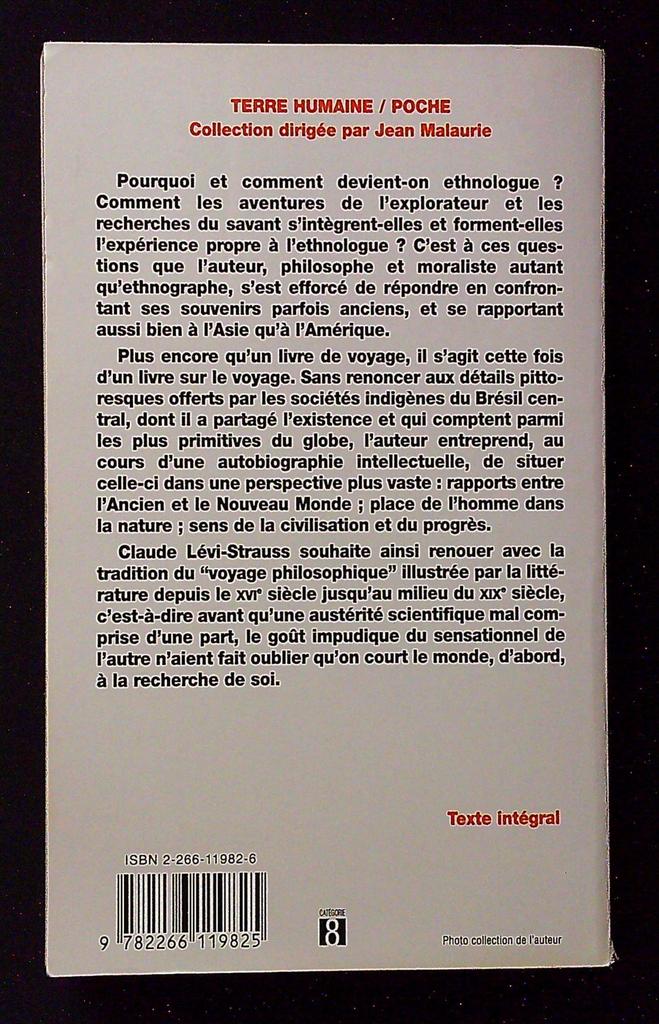 Livre Claude Lévi-strauss – Pocket – Tristes tropiques