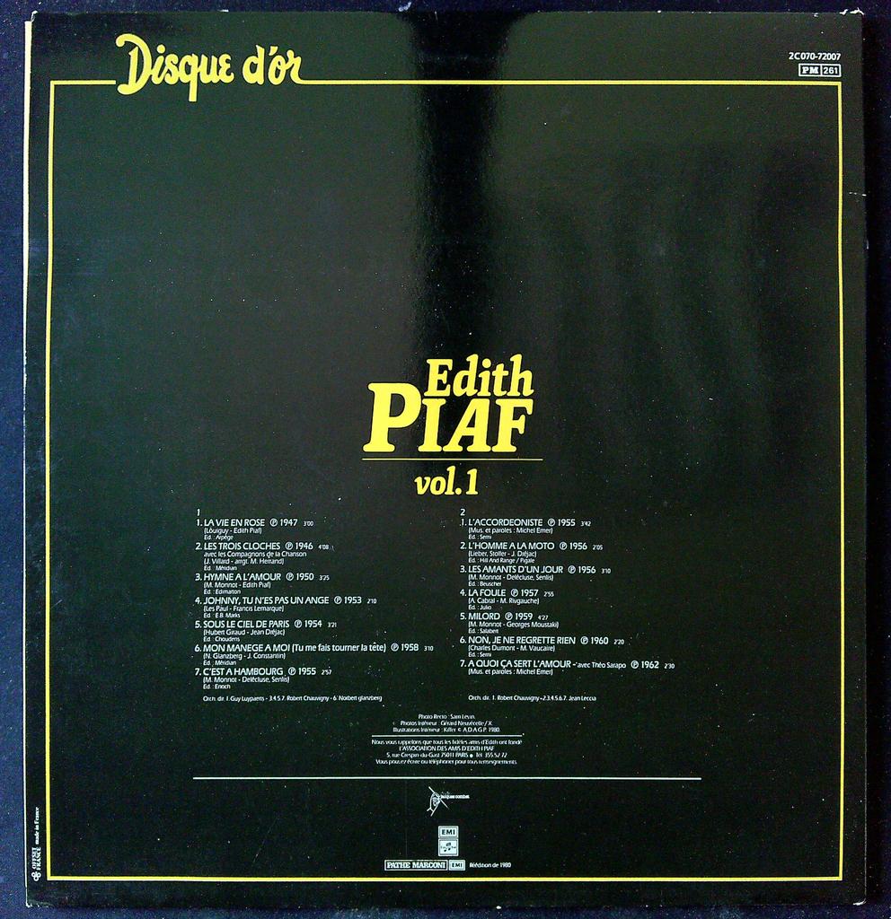 Vinyle Edith Piaf - Disque d'or Vol. 1