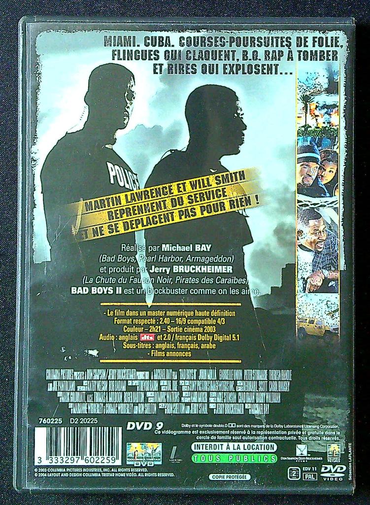 Dvd – Bad Boys Ii – Divertissement – Will Smith et Martin Lawrence