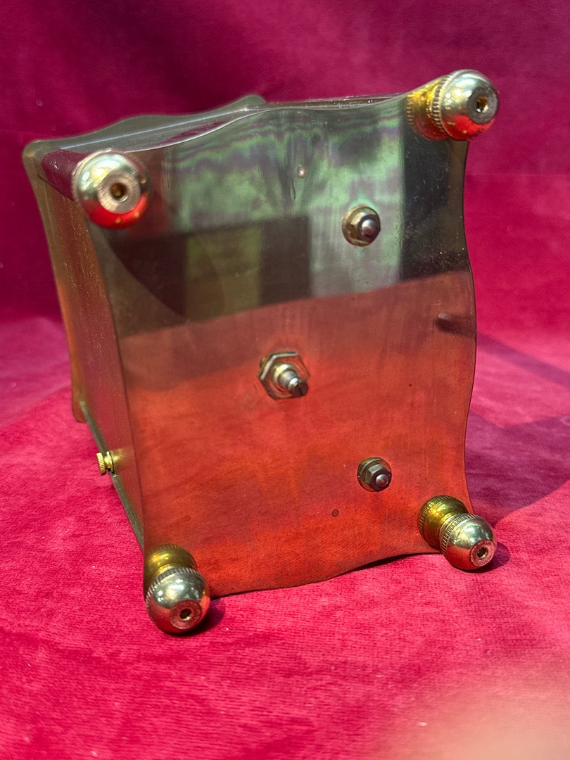 Pendule cage Haller mouvement mécanique bronze et verre