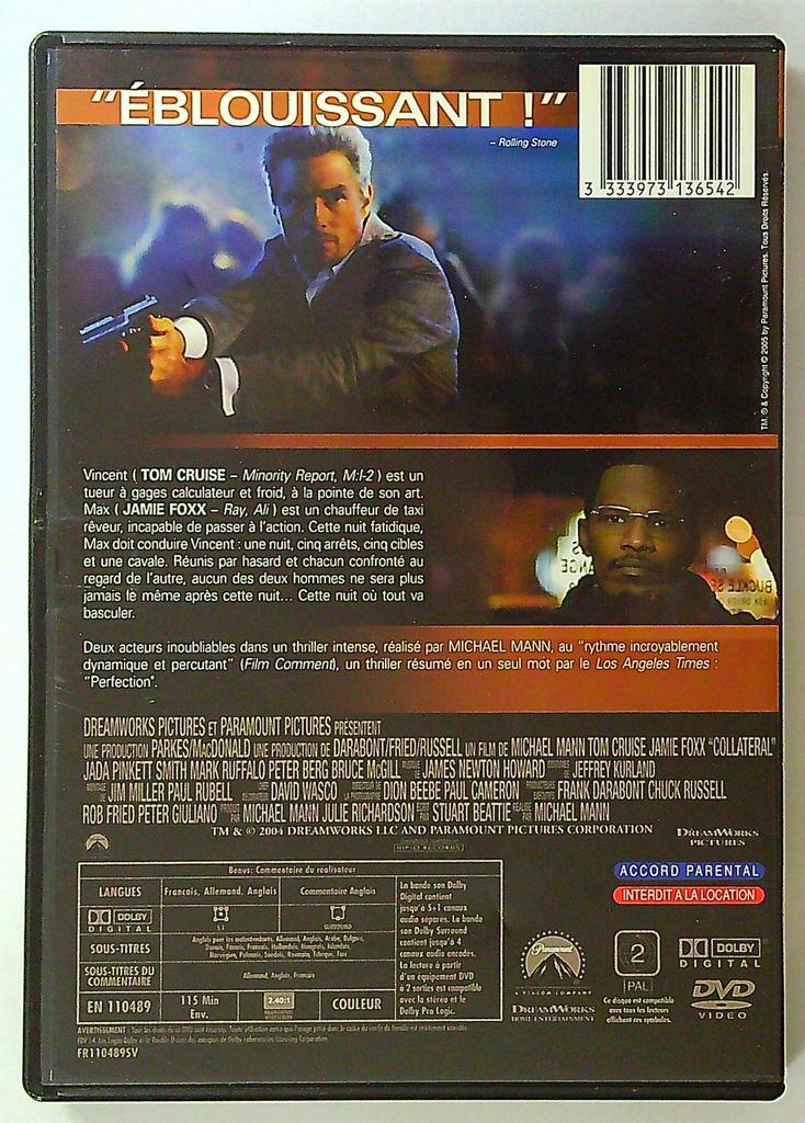 Dvd Collateral Tom Cruise Jamie Foxx Michael Mann