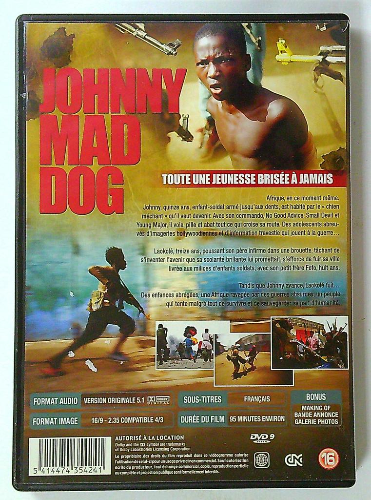 Dvd Johnny Mad Dog film de Jean-stéphane Sauvaire