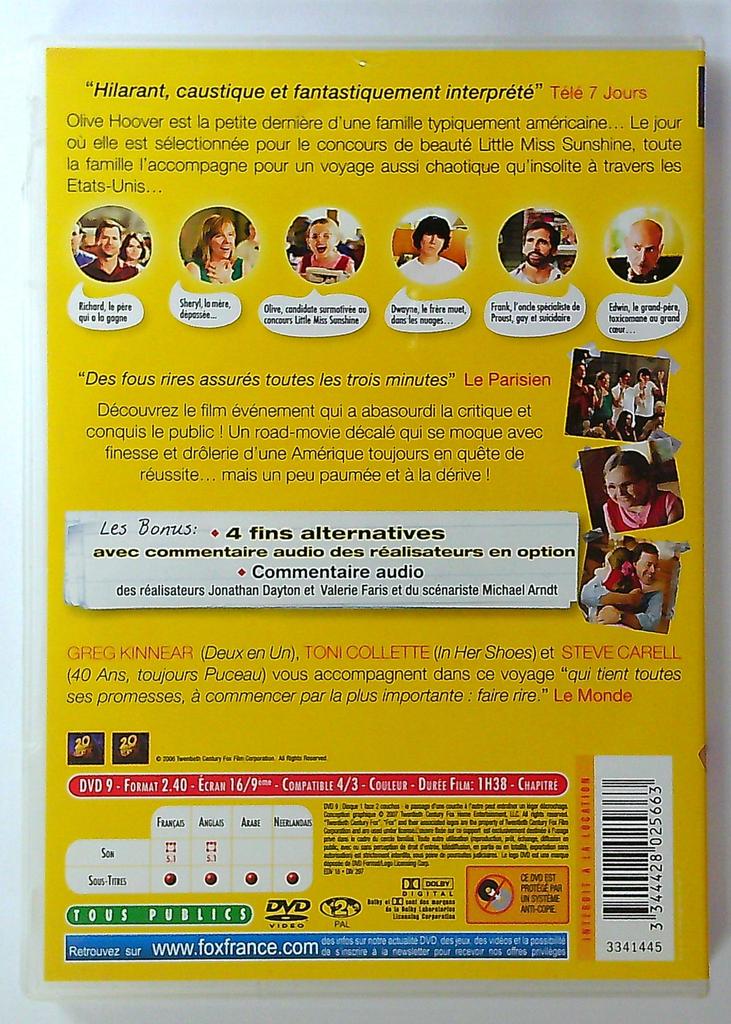 Dvd Little Miss Sunshine Comédie