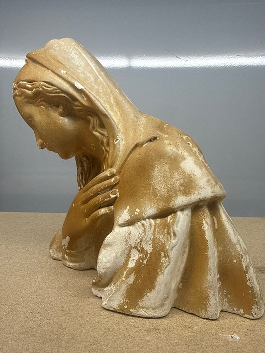 Buste De Vierge – Bibelots – Statue En Plâtre Patiné