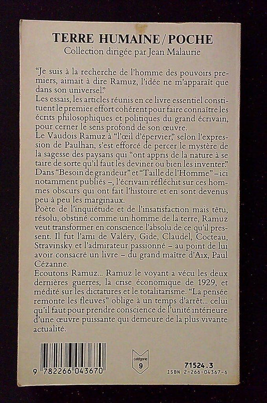 Livre C.f. Ramuz – Presses Pocket – Livre – La pensée remonte les fleuves