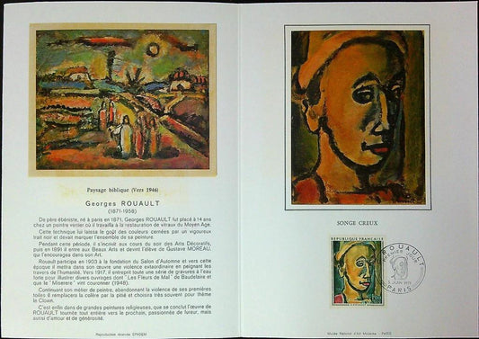 Georges Rouault Songe Creux Enveloppe Dépliant Timbre 1er jour Encart Fdc Yvert et Tellier