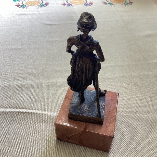 Sculpture en bronze sur socle en marbre, Ratapoil