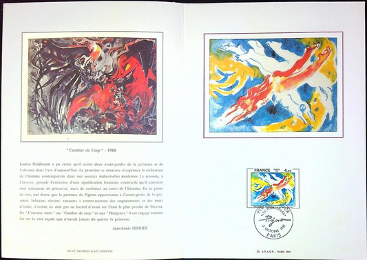 Édouard Pignon Les Plongeurs Enveloppe Dépliant Timbre 1er jour Encart Fdc Yvert et Tellier