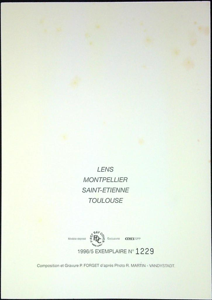Football Coupe du Monde 1998 Enveloppe Dépliant Timbre 1er jour Encart Fdc Yvert et Tellier