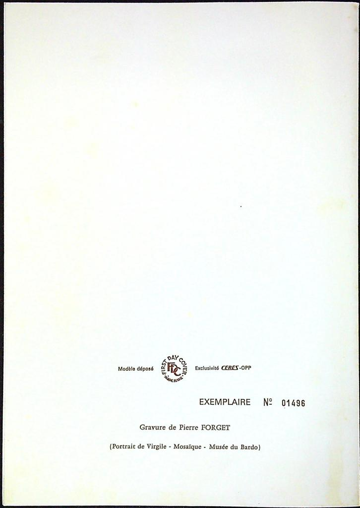 Hommage à Virgile Enveloppe Dépliant Timbre 1er jour Encart Fdc Yvert et Tellier