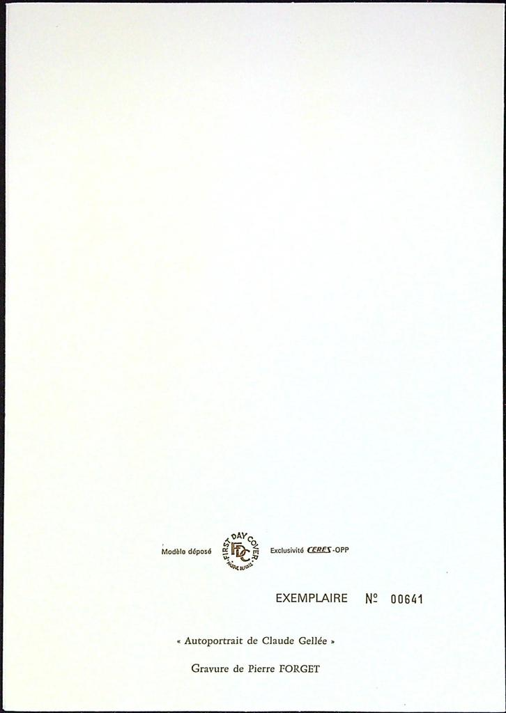 Claude Gellée Le Lorrain Enveloppe Dépliant Timbre 1er jour Encart Fdc Yvert et Tellier