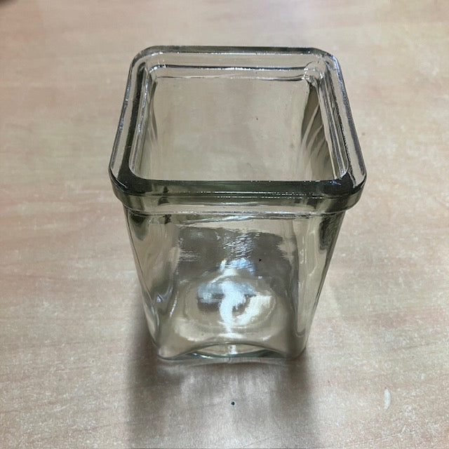 Vase / Pot De Forme Carré En Verre