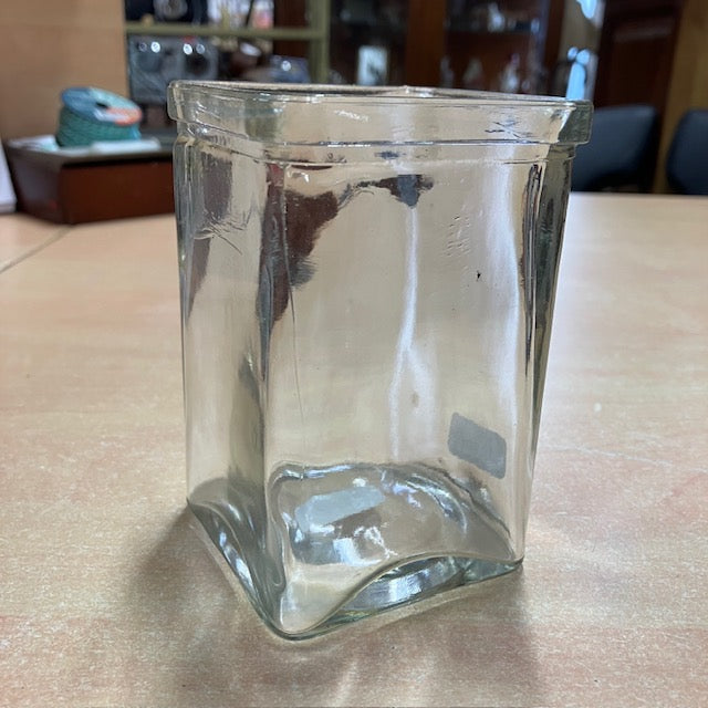 Vase / Pot De Forme Carré En Verre