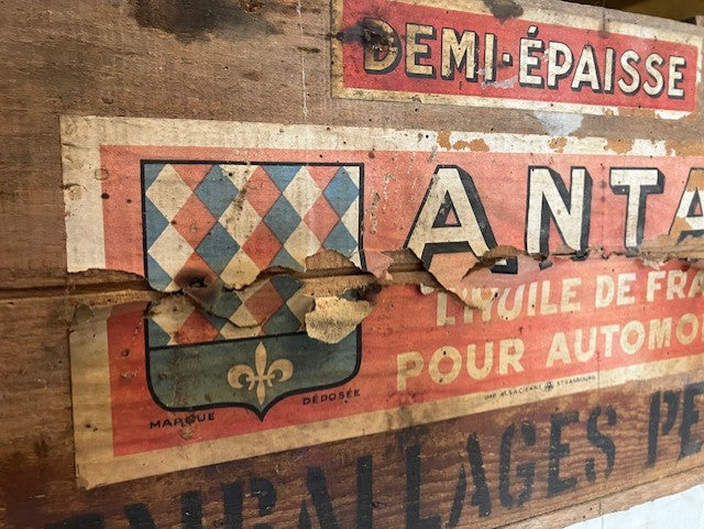 Caisse En Bois De Transport De Bidon D’Huile Automobile Antar