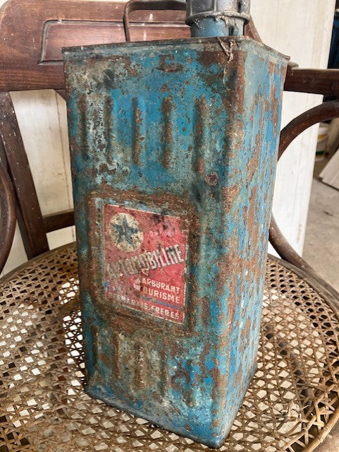 Ancien Bidon D'Essence Carburant Automobiline Desmarais Freres