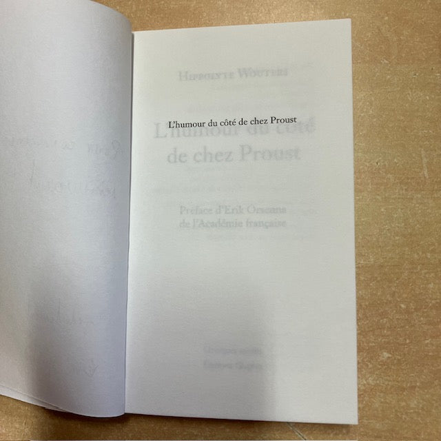 Livre L'Humour Du Côté De Chez Proust, Par Hippolyte Wouters
