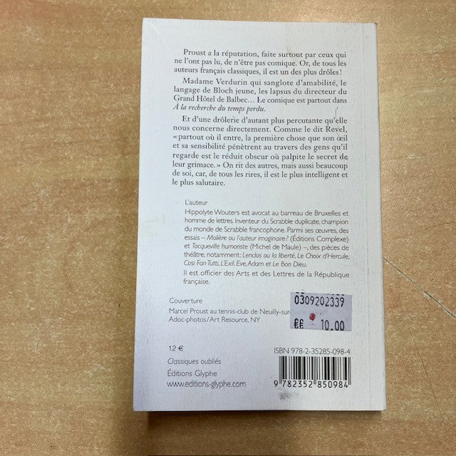 Livre L'Humour Du Côté De Chez Proust, Par Hippolyte Wouters