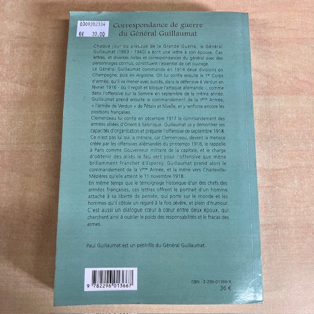 Livre Correspondance De Guerre Du Général Guillaumat